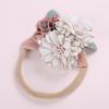 Diadema de nailon para bebé con adorno de flor de perla y costuras hechas a mano para comercio exterior europeo y americano, accesorios para el cabello para niños, banda para el cabello para bebé al por mayor