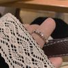 Unos pocos anillos de plata rota ~ anillos de cuentas brillantes para mujer, personalidad de Instagram, alto sentido, apertura ajustable, nuevo anillo 2022