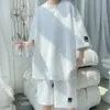 Traje de Moda de Verano para Hombre, Marca de Tendencia, Conjunto Atractivo para Niños, Conjunto de Dos Piezas Casual Deportivo de Verano con Pantalones Cortos de Manga Corta
