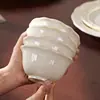 Juego de Vajilla Cerámica Vintage Estilo Francés de Alta Calidad para Uso Doméstico, Incluye Platos Repujados, Tazones para Arroz, Tazones para Sopa y Tazones para Fideos