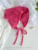 Estilo Pastoral Niña Primavera y Otoño Salida Ins Color Puro Lindo Pañuelo para la Cabeza Bufanda Triangular de Punto Hueco para Mujer Tocados Diarios Modernos