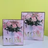 Día de la Madre Tarjeta Blanca Bolso de Regalo Hecho a Mano Tienda Minorista Tienda Minorista Proveedor Transfronterizo La Primera Opción Bolsa de Embalaje Estampada en Caliente