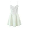 8061-25 Nuevo de principios de primavera Francés Pura Deseo Lazo Decorativo Plástico Cintura Delgada Puntada Falda con Tirantes Vestido