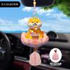 Original Baimao Loto de la Suerte Gato de Tres Flores Decoración Colgante para Interior de Coche Creativo Lindo Exquisito Colgante para Coche para Hombres y Mujeres