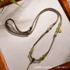 Novo Cordão para Pingente de Jade Natural Hetian Estilo Chinês, Cordão de Colar Trançado à Mão, Pingente de Jade, Amuleto de Buda de Cera de Abelha, Cordão de Pingente Versátil