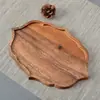 Bandeja de té de madera maciza estilo japonés, Plato de madera para bocadillos y pasteles, Plato de madera decorativo de madera de acacia, Bandeja rectangular para bocadillos, Bandeja de frutas