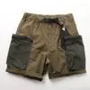 Bermuda Cargo Oversized Funcional com Bolso Grande para Homens Marca Tendência Solta Secagem Rápida Casual Esportiva Cinto Estiloso Bermuda de Cinco Pontos Homens