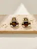 Pendientes Ovalados de Piedra Ojo de Tigre de Alta Gama, Pendientes de Lujo Ligero y Estilo Retro Versátil