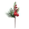 Recortes para Decoración Navideña Transfronteriza Accesorios DIY Frutas Rojas Mini Agujas de Pino Piñas Bayas Agujas de Pino Simuladas Agujas de Pino Navideñas