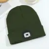 Gorro de Lana con LED Recargable, Gorro de Punto para Ciclismo, Pesca, Deportes al Aire Libre, Gorro Luminoso con Luz LED, Gorro Pullover para Adultos