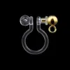Convertidor de Clip para Oreja con Anillo para Colgar, Pendiente Transparente Invisible a Clip para Oreja, Material para Joyería DIY, Clip para Oreja en Forma de U sin Perforar