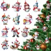 Adornos de Árbol de Navidad de Madera 2D Transfronterizos, Decoraciones Colgantes Creativas de Muñeco de Nieve Pintado, Decoraciones para Fiestas Navideñas, Venta al por Mayor Directamente de la Fuente