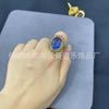 Ventas Directas de Fábrica Joyería de Nuevo Estilo Vidrio de Color Tallado Arcilla de Color Incrustada Anillo Ajustable Popularidad Transfronteriza Europea y Americana