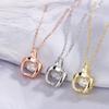 Moda Japonesa y Coreana Collar de Manzana de Plata de Ley 999 para Mujer Cadena para Clavícula Nueva Original de Navidad Nochebuena