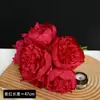 Flores Artificiales Atadas a Mano con 6 Peonías, Flores Falsas Decorativas Estilo Europeo para Bodas, Flores de Peonía Simuladas, Ramo de Novia