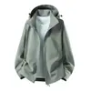 Chaqueta softshell de una sola capa popular para primavera y otoño, personalizable, abrigo a prueba de viento e impermeable para parejas, senderismo y montañismo