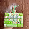 Chaveiro Teclado de Pão Relaxante Tendência Desenho Café da Manhã 26 Pequenos Presentes para Alívio do Estresse para Estudantes Pingente de Mochila