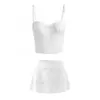 Ropa de Mujer Transfronteriza 2026 Moda Europea y Americana Top Camisola Bordado con Adorno de Lazo + Conjunto de Falda Corta para Mujer C36816/