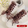 Cordones de Gasa de Nieve con Estampado de Leopardo 2.5cm-4cm Cordones Ensanchados Patrón de Estampado de Leopardo Cordones de Encaje de Gasa de Seda Cordones Planos