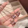Estrella de Mar de la Suerte Dulce Estilo Fresco Collar de Diamantes Rosas Gama Alta Elegante Simple Versátil Cadena para Clavícula Nicho Elegante Collar para Mujeres