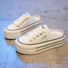 Verano 2024 Nuevo Estilo Zapatillas de Baotou Famosas en Internet Zapatos de Malla con Suela Gruesa para Mujer Calzado Exterior de Malla Transpirable Versátiles Zapatos de Media Caña Explosiones