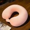 Nueva almohada en forma de U de algodón viscoelástico para la siesta, almohada para el cuello, almohada de viaje en forma de U, almohada en forma de U para avión, impresión al por mayor, registro