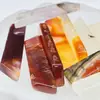 Ágata piedra en bruto rodaja porosa piedra desnuda agujero recto atravesado piedra rayada joyería hecha a mano accesorios manualidades fábrica venta al por mayor directa