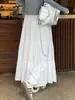 Saia Midi Branca Feminina, Nova Saia Evasê Emagrecedora Linha A Primavera/Verão 2026, Saia com Barra Larga, Saia Plissada Fluida