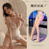 Lencería sexy con fragancia para escuchar por la noche, tentación de puro deseo, escote en V profundo, entrepierna abierta, libre de pecho pequeño, camisón de malla sexy de talla grande