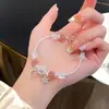 Pulseira de Vidro com Fragmentos de Jade Borboleta Estilo Novo para Mulheres, Pulseira de Girassol de Cristal Colorido Explosivo de Nicho, Em Estoque para Venda no Atacado para Barracas de Mercado