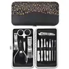 Estuche de Cortaúñas a Cuadros Set de Cortaúñas Portátil Herramienta de Limpieza de Oídos Set Regalo para Actividades