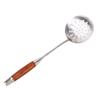 Atacado em Estoque Espátula de Aço Inoxidável 304 Conjunto de Utensílios de Cozinha com Cabo de Jacarandá, Escumadeira Grossa com Furos, Espátula de Cozinha Resistente ao Calor para Fritar Peixe