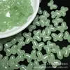 Imitação de Jade de Vidro Borboleta Furo Reto Contas Soltas DIY Pulseira Colar Grampo de Cabelo Contas de Vidro Acessórios de Joia Atacado em Estoque