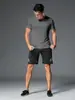 Camiseta Fitness Masculina de Verão Respirável de Secagem Rápida, Malha Respirável para Corrida Esportiva ao Ar Livre, Manga Curta, Tamanho Europeu e Americano