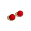 Pendientes de Perla Roja Grandes Minimalistas de Lujo Ligero de Moda, Tachuelas Únicas y Elegantes, Joyería para Orejas de Buena Suerte para Año Nuevo