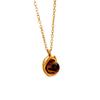 Collar colgante de piedra ojo de tigre con incrustaciones de frijol pequeño dorado estilo Maillard, joyería simple de nicho con personalidad, traje de joyería chapado en oro de acero de titanio