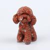Cascalho de cristal natural resina epóxi artesanato pingando cola ornamentos exterior venda única animal pelúcia cão poodle