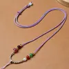 Cordón de Colgante de Loto de una Cara con Colgante de Jade y Oro, Cordón de Collar Tejido a Mano de Jade Fresco para Hombres y Mujeres, Venta al por Mayor