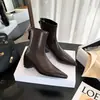 Moda Feminina de Salto Anabela Sapatos de Salto Alto Temperamento Bico Fino Botas Curtas Botas Elásticas Emagrecedoras Femininas Outono Inverno Zíper Traseiro Botas Martin