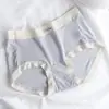 Roupa Íntima Feminina de Fibra de Carvão de Bambu, Cintura Média, Confortável, Respirável, Sem Marcas, Forro de Algodão Antibacteriano, Tanga Doce e Fina para Meninas