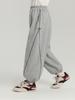 Pantalones Deportivos Holgados a Rayas con Bloques de Color para Niñas Pudding Haru Otoño 2025 Nuevos Pantalones Jogger para Niños
