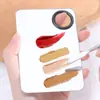 Paleta de Base Líquida de Acero Inoxidable Portátil Maquillaje Paleta Semicircular Especial para Corrector Varilla Mezcladora Set Completo