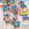 Animación de Dibujos Animados Stitch DIY Accesorios de Joyería Coreana K Oro Esmalte de Gota Aleación Colgante Pequeño Pendientes Colgante