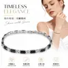 Pulsera de Zirconia Cúbica Blanca de Alta Gama con Cruz Simple para Mujer, Versátil, Completamente Diamantada, Lujo Ligero, Moda, Temperamento, Joyería de Mano