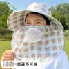 Chapéu de Proteção Solar para Mulheres, Chapéu Tudo-em-Um com Proteção Facial Xadrez Fabricante Chapéu de Sol Atacado para Trabalho Agrícola ao Ar Livre e Chapéu Cachecol para Montanhismo