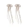 Pendientes Minimalistas con Borlas Largas para Mujer, Pendientes de Botón con Lazo de Lujo Minimalista de Nicho de Gama Alta, Selección de Influencers