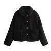 Otoño 2023 nueva ropa de mujer transfronteriza europea y americana moda callejera chaqueta polar bicolor chaqueta w025 9862
