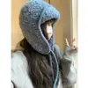Chapéu de Lã Tricotado Estilo Coreano Inspirado na Atmosfera de Inverno para Mulheres, Chapéu Aviador Quente Protetor de Orelhas para Outono e Inverno, Chapéu Trapper de Esqui