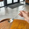 Colher de Titânio Puro para Uso Doméstico, Grau Alimentício, Cabo Longo, Colher Redonda Grande, Cor Individual Codificada por Cores, Colher de Jantar, Colher de Sopa, Colher de Sopa Portátil