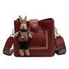 Bolso de Mujer Estilo Coreano de Nicho Retro Otoño e Invierno Versátil para Viajes Diarios Correa Ancha para el Hombro Bolso Cruzado Nuevo Bolso Cubo de Gama Alta para Mujer